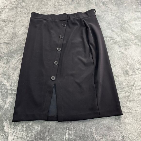 Joseph Ribkoff Skirt Women’s L Pencil Button Midi Asymmetrical Academia Black - Picture 5 of 12